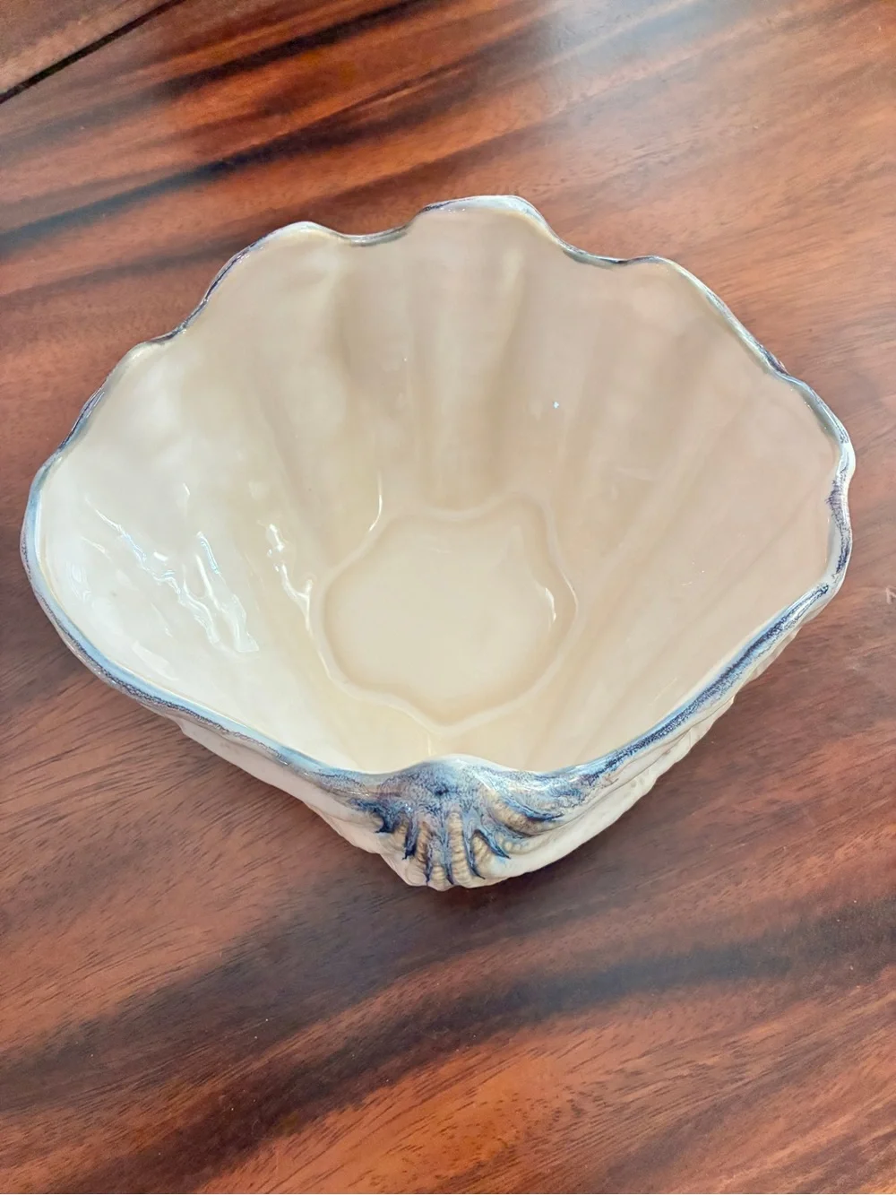 RARE Pottery Barn Under The Sea Clam Oyster Shell Ceramic Bowl